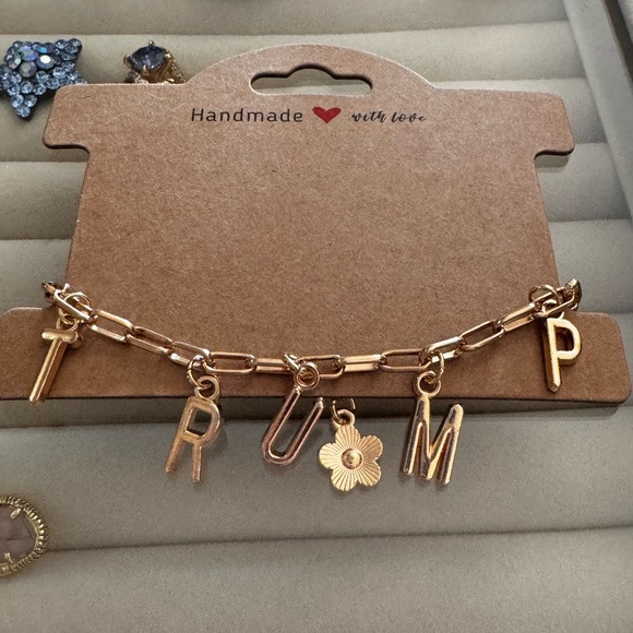 Trump bracelet charm letter initials MAGA patriotic USA - Picture 4 of 4
